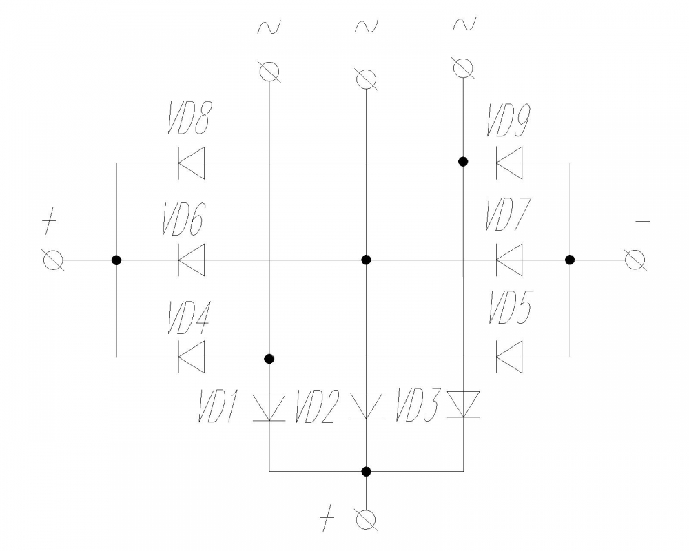 Выпрямительный блок БПВ56-65-02Б АТ (с двумя выводами и дополнительным выпрямителем )